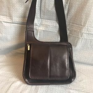 Piel Modern Brown Leather Crossbody Sling Bag